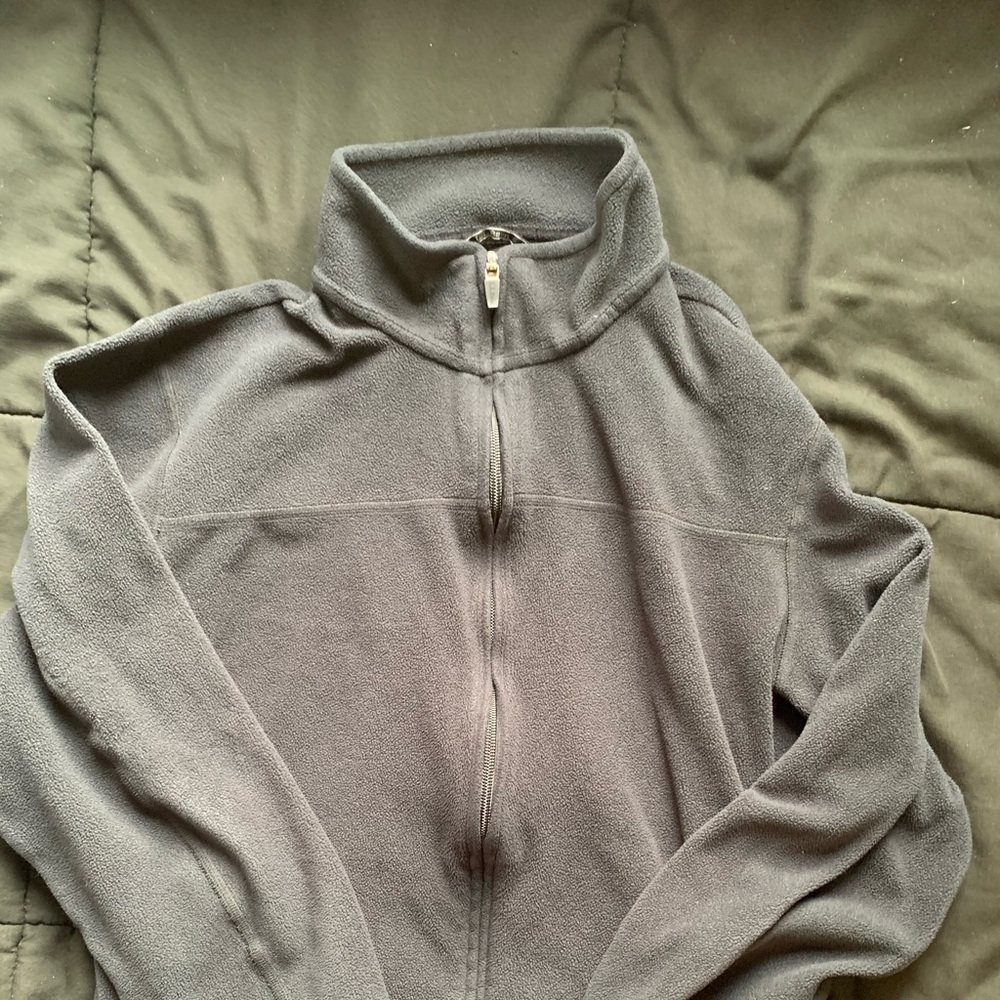 L.L. Bean black full zip coat medium